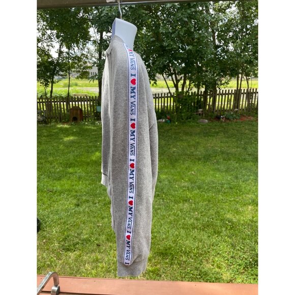 Vans Womens Gray Crewneck Sweatshirt With "I ❤️ My Vans" Sleeve Tape Design Size - Picture 5 of 6